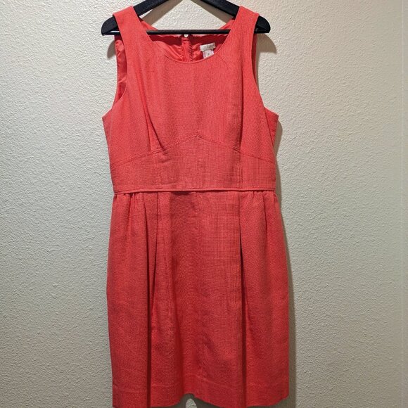NWT J. Crew Textured Cotton/Modal Neon Rose Dress Size 8 - Picture 3 of 12